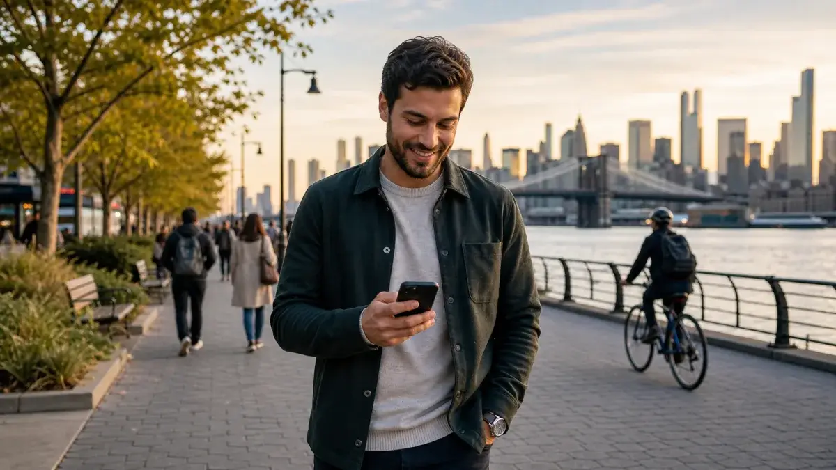 Smiling guys on Menta Social app