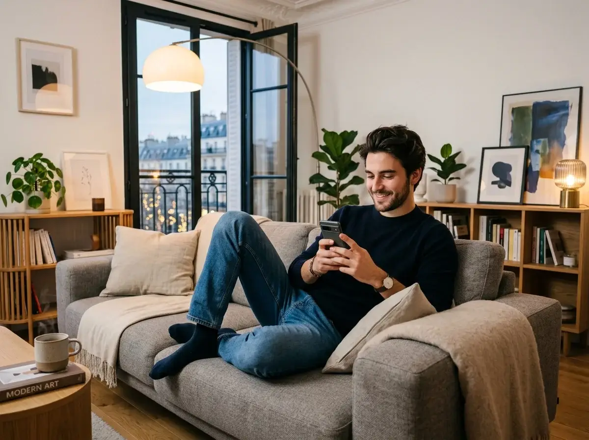 La sécurité entre vos mains Des personnes utilisant Menta Social en se concentrant sur les albums privés sécurisés