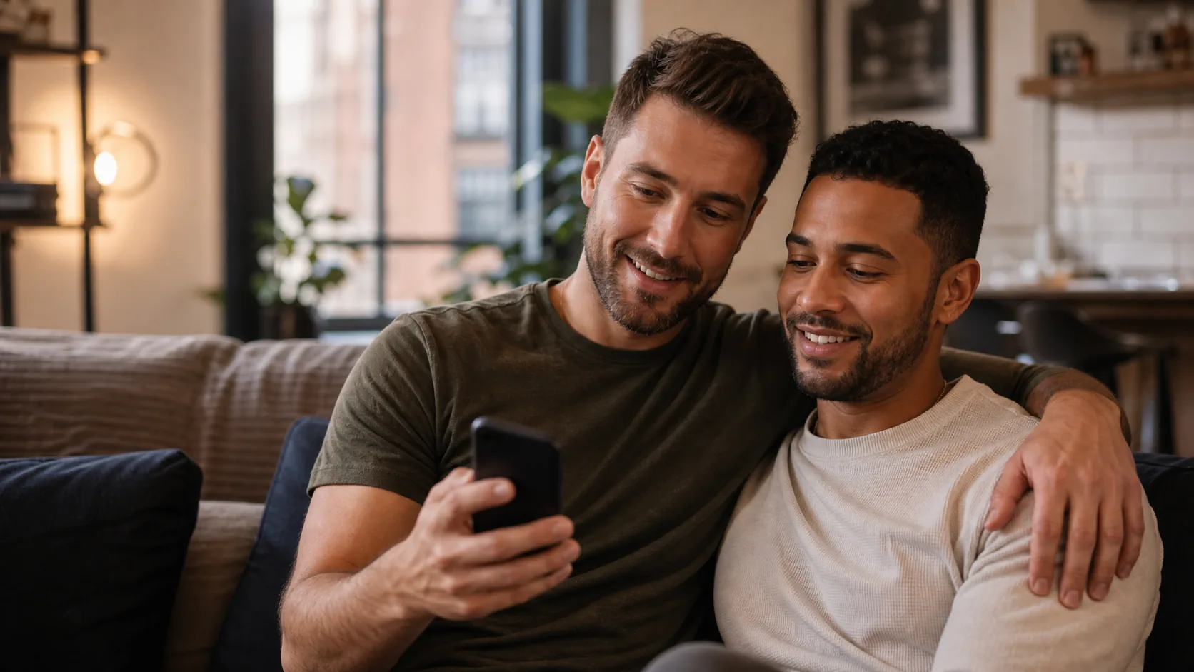 Smartphone with an open conversation on a dating app, with text bubbles and a light vibe