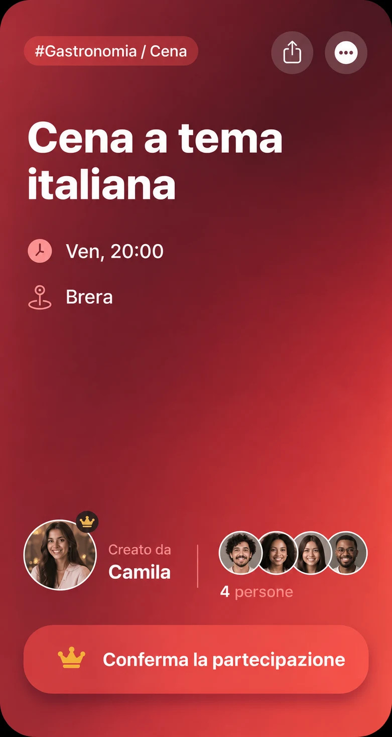 Invito a una cena a tema italiana, creato da Camila